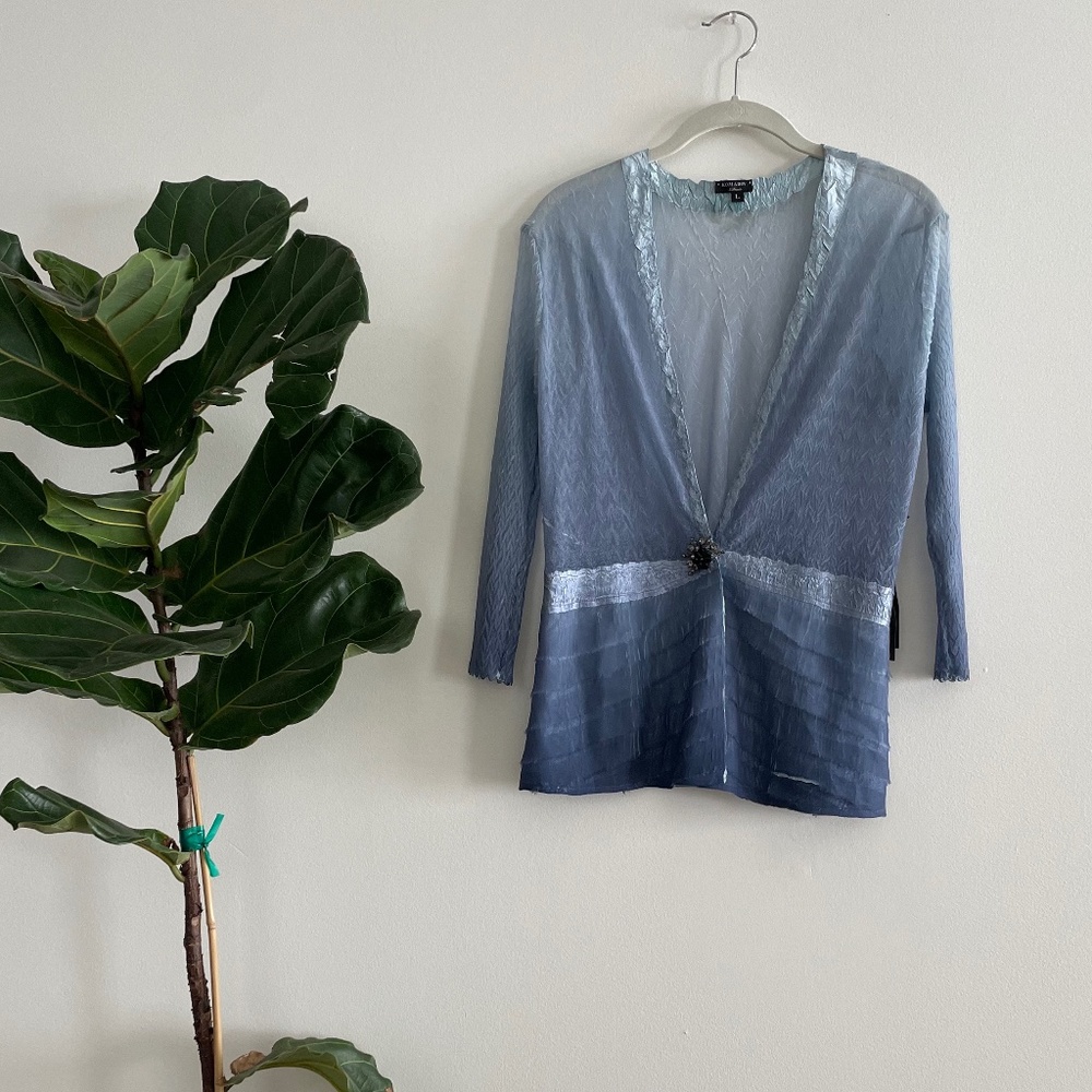 Komarov Ombre Blue Lightweight Cardigan Jacket